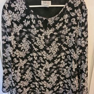 Black floral blouse